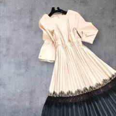 タグ付き新品★ZARA ザラ コントラストレザーテイストワンピース裏起毛