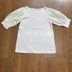 オペークドットクリップ　ブラック 五分袖 トップス 38/M