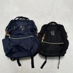 anello アネロ　リュック　レギュラー　紺/S　黒　2点セット　口金リュック