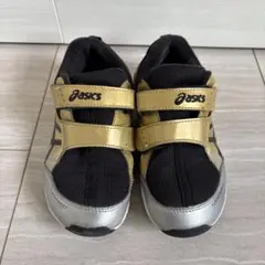 アシックス キッズ スニーカー 21.0cm ゴールド×ブラック 運動靴