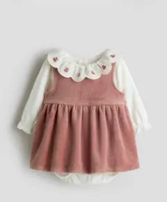 H&M ボディスーツ付きベロア 원피스 74