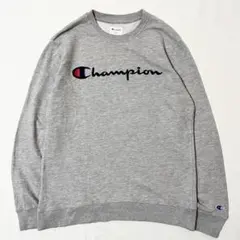 Champion スクリプトロゴ 刺繍 クルーネック ライトスウェット 薄手 M