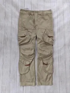 ラルフローレン/90sカーゴパンツ/ライディングパンツ/レザー付きマルチポケット