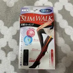 SLIM WALK 美脚ストッキング S-M ブラックダイヤ柄