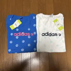 新品未使用　adidas ドット柄Tシャツ 2枚セット　Oサイズ