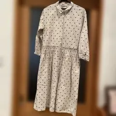 Samansa Mos2 ドット柄長袖シャツワンピース