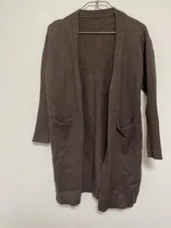 値下げ‼️【美品】ワインレッド ×シルバーロングカーディガン