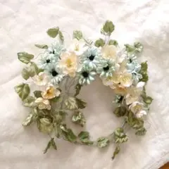 布花作品♡爽やかな色のリース