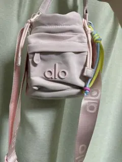 Alo Yoga メッシュトートバッグ ロゴ ホワイト ショルダーバック