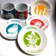 ムーミン　ペアマグカップ、デザート皿（4枚）