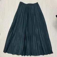 【ユニクロ】 ダークグリーン 緑 プリーツロングスカート XSサイズ