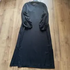 2164Z 美品 ウィムガゼット ロングニットワンピース 綿 カシミア 黒 2164Z 美品 ウィムガゼット ロングニットワンピース 綿 カシミア