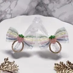 【ベビーヘアゴム】ハンドメイド リボン 2個セット