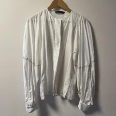 ZARA WOMAN ノーカラーシャツ ホワイト M