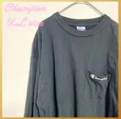 美品チャンピオンスエットXLサイズ黒ブラックワンポイントロゴ90s00sY2K