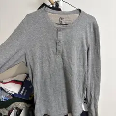 GAP ヘンリーネック ワッフルカットソー グレー Mサイズのサムネイル