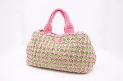 PRADA　プラダ　カナパ　トートバッグ　ストロー　メッシュ