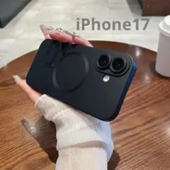 iPhone17スマホケース　MagSafeマグセーフ　レンズ保護　ブラック