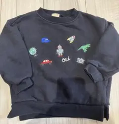 petit main 刺繍トレーナー 100cm 黒