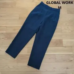 GLOBAL WORK ウツクシルエット テーパード M スチールブルー