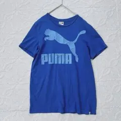 プーマ　ロゴプリントTシャツ　半袖　ブルー　M カジュアル　古着