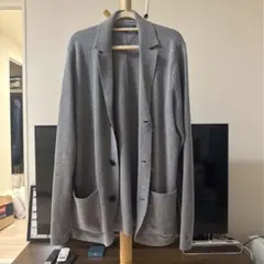 TOMMY HILFIGER コットン ニットジャケット グレー