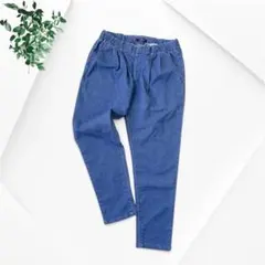 インザグルーヴ デニム テーパードパンツ M 青 ウエストゴム タック 春夏秋のサムネイル