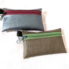 ハンドメイド☆合皮ミニポーチ2点セット