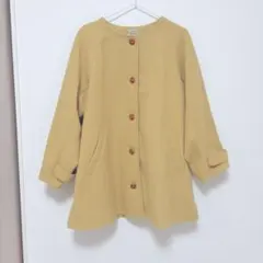 Aラインノーカラーコート＊イエローのサムネイル