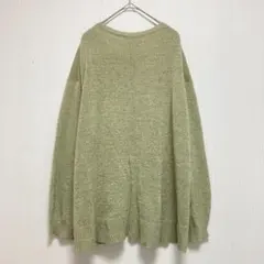 【ナノユニバース】ニット セーター 長袖 ユニセックス カーキ カジュアル 薄手