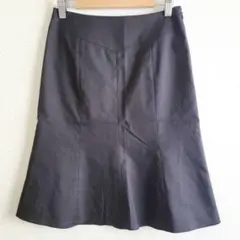 ミッシェルクラン　フレアスカート　サイドファスナー　裏地あり　黒　36 小さめ