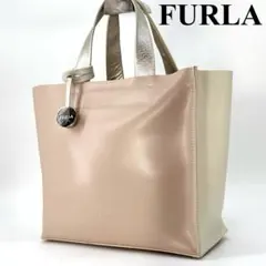 美品✨FURLA フルラ ハンドバッグ トート レザー ピンク シルバーチャーム