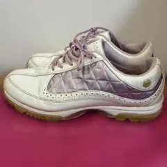 DUNLOP XX10 ゴルフシューズ ホワイト キラキラストーンピンク 25