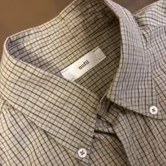 unfil チェックシャツ　カーキ