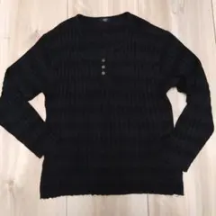 メンズトップス　ボーダー柄ニット薄手