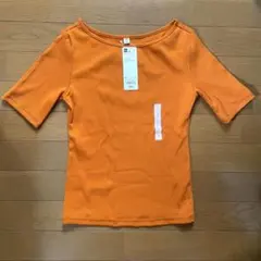 GU リブボートネックT オレンジ Sサイズ