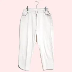 テーパードパンツ ウエストゴム 9分丈 淡ピンク コーデュロイ風 シンプル