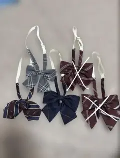 学生服用リボン3つセット（グレー・ネイビー・バーガンディ）
