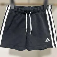 アディダス 黒 ハーフパンツ 3本ストライプ 130センチ キッズ