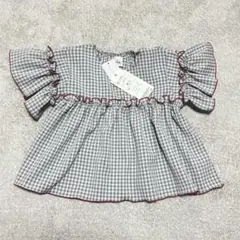 しまむら　ベビー　RELA. チェックブラウス　90 水色　ピンク