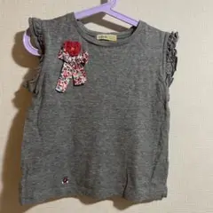 f.dash フリル袖 Tシャツ グレー