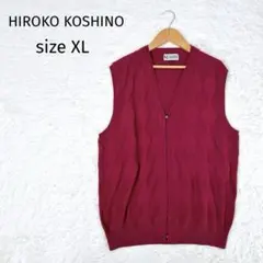 美品 HIROKO KOSHINO ベスト ニット xl パープル ウール混