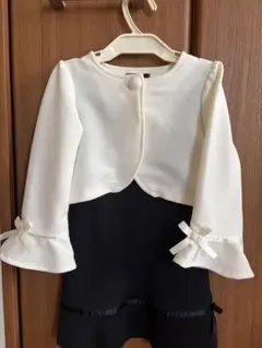 ボレロ付きワンピース ブラック ホワイト