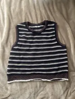 GU ストライプ ニット ノースリーブ