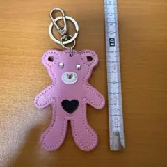 ピンク クマ レザーキーホルダー