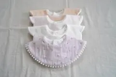 【ハンドメイド】スタイ・よだれかけ　女の子向け　4枚セット