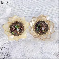 21.ひまわり＊うる艶可愛いお花ピアス/イヤリング 向日葵 夏 ヒマワリ 披露宴