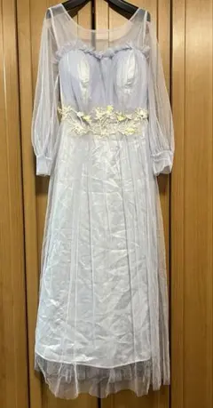 水色 ブルーグレー ロングドレス