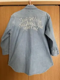 刺繍入りデニムシャツ 7分袖