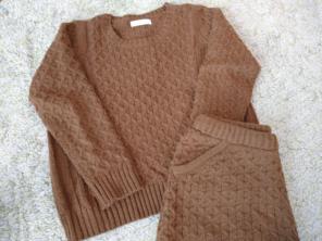 セシルマクビー 上下セット ブラウン ニット